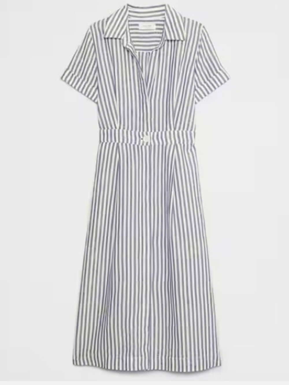 Banana Republic Linen-Blend Midi Shirtdress Black - Picture 4 of 5